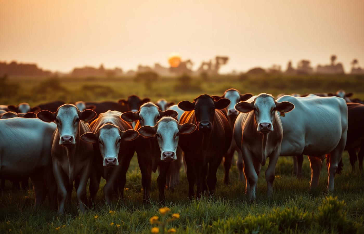 Rebanho saudável em pasto brasileiro